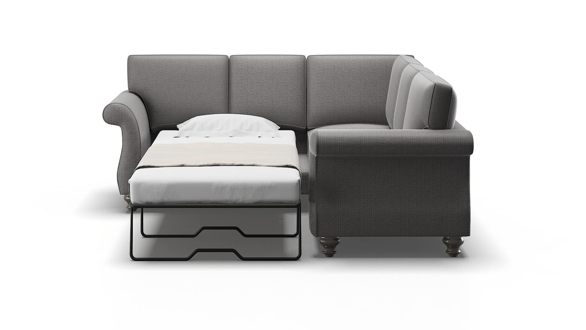 Pisa Parker Graphite Sectional Sleeper Espresso legs 1