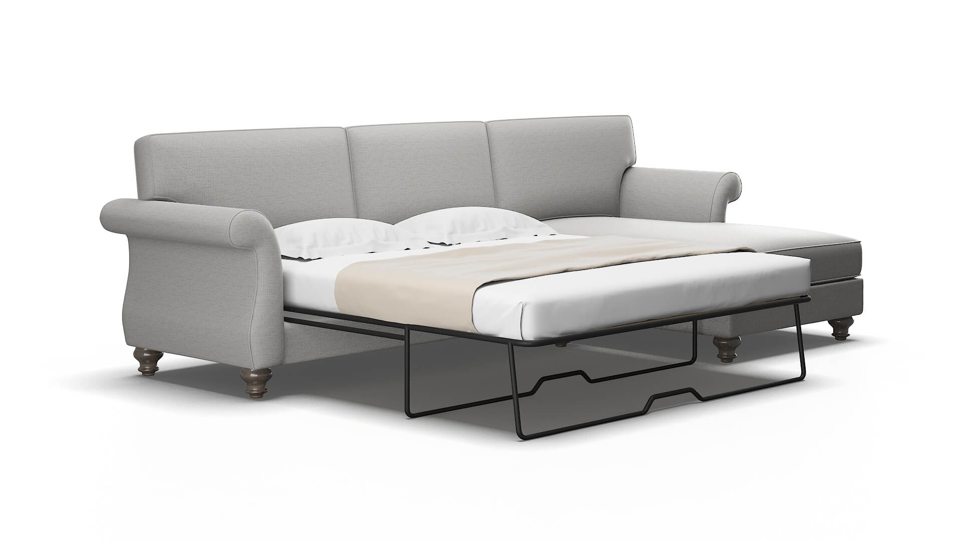 Pisa Parker silver Panel sleeper Espresso Legs  2