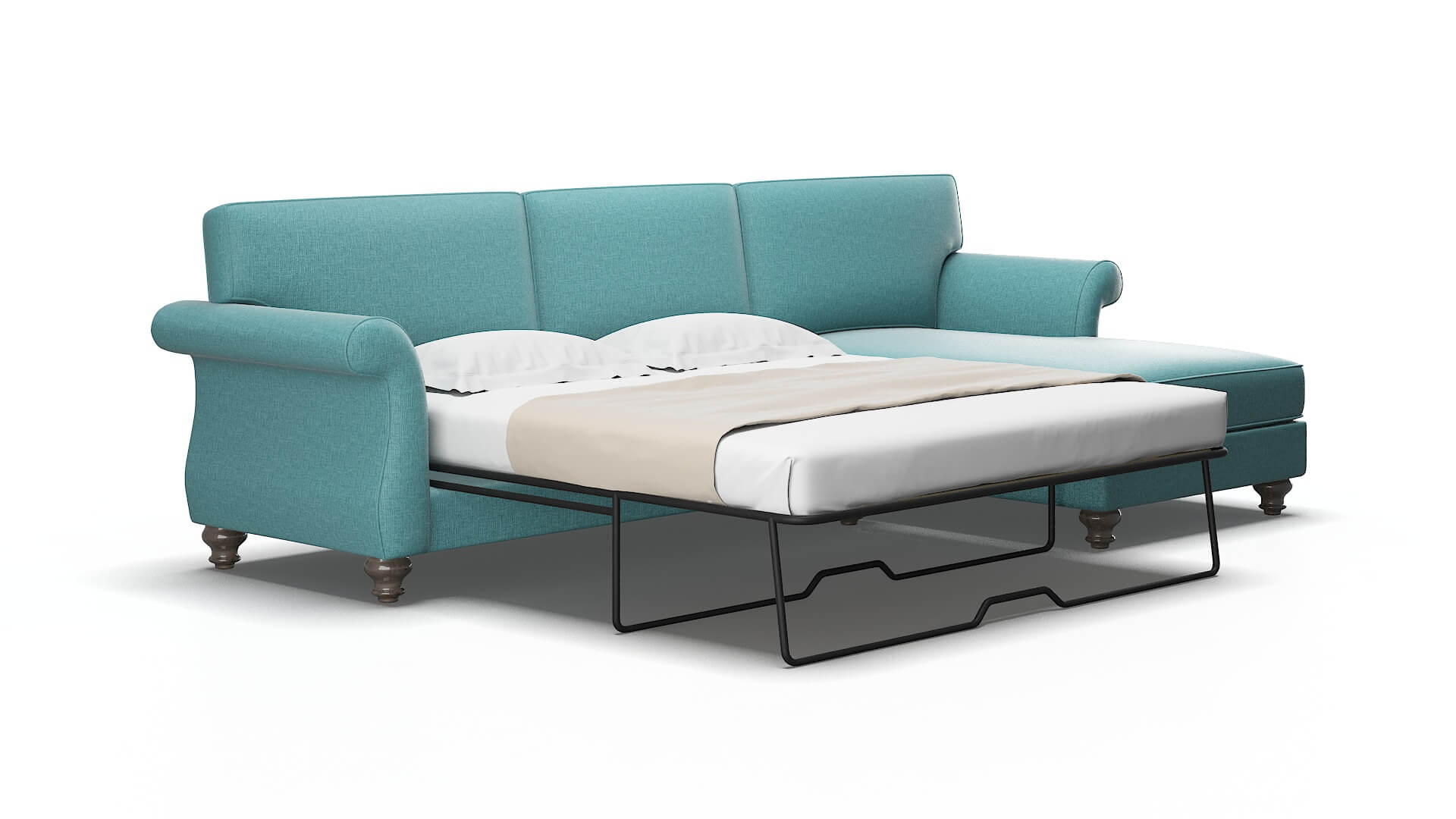 Pisa Parker Turquoise Panel Sleeper espresso legs 2
