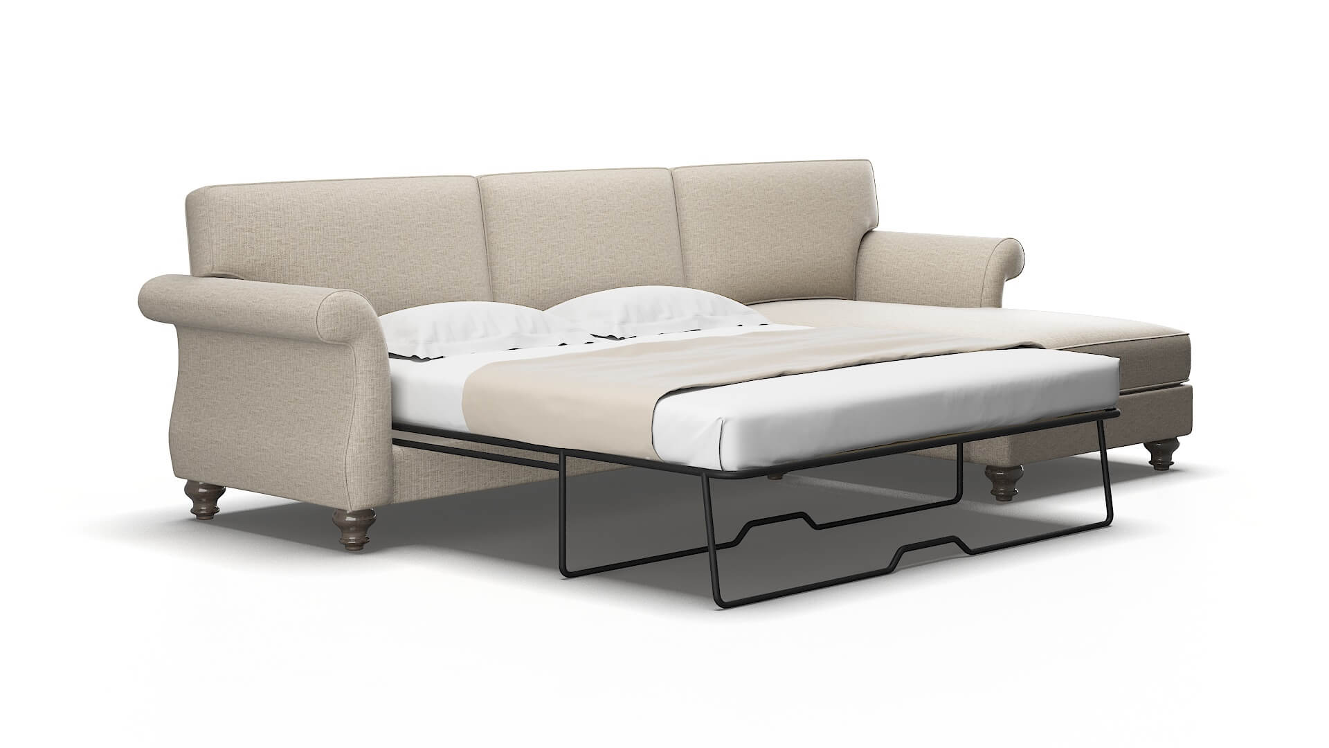 Pisa Parker Wheat Panel Sleeper Espresso legs 2