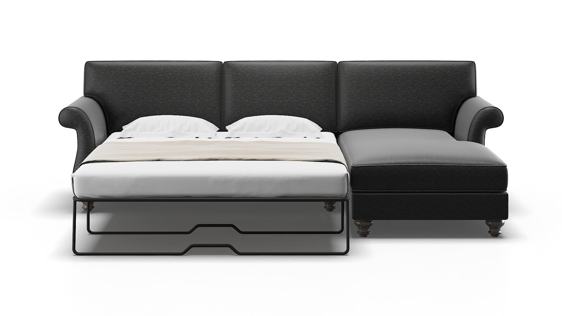 Pisa Phoenix Charcoal Panel Sleeper Espresso legs 1