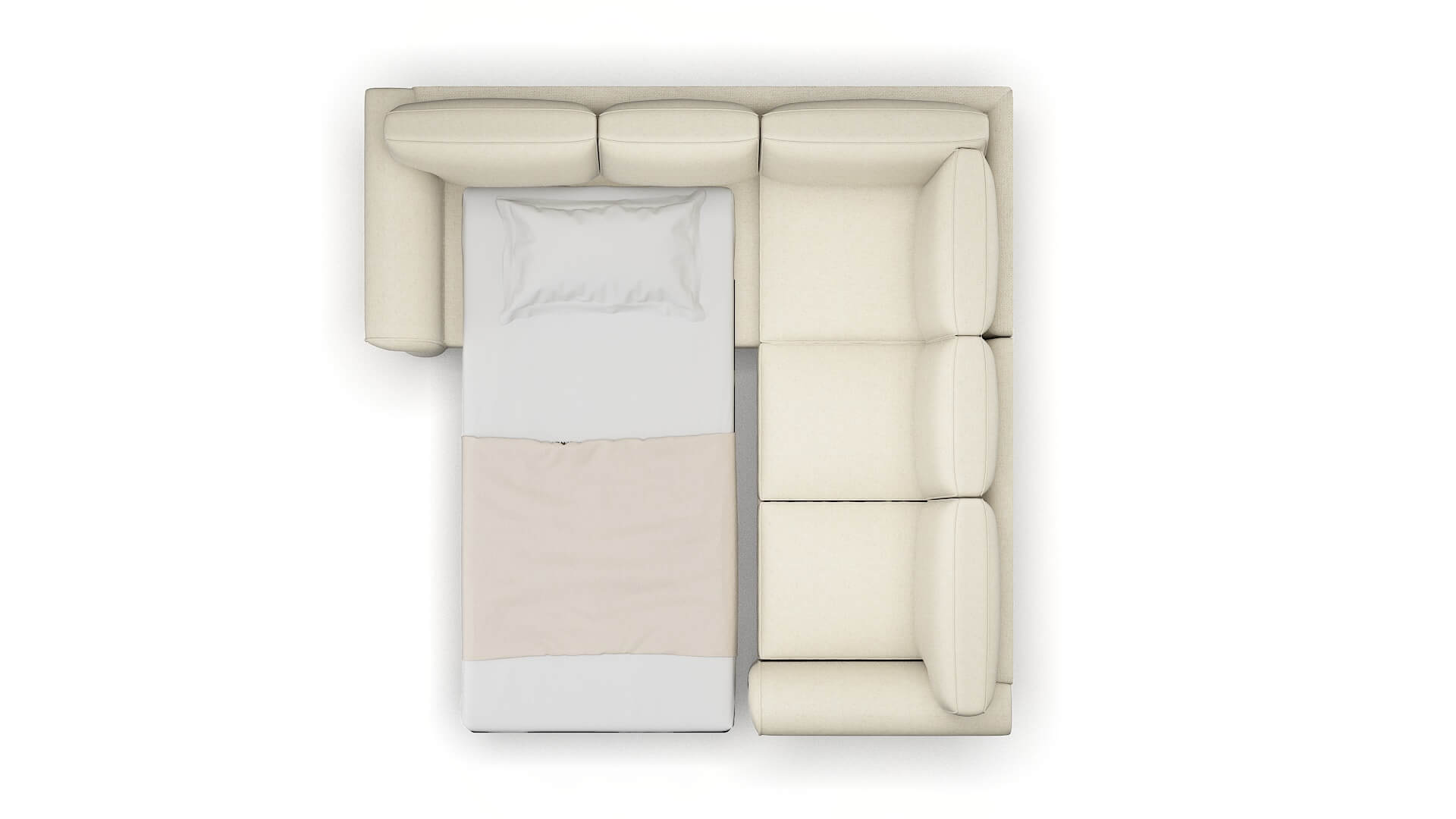 Pisa Phoenix Ivory Sectional Sleeper Espresso legs 3