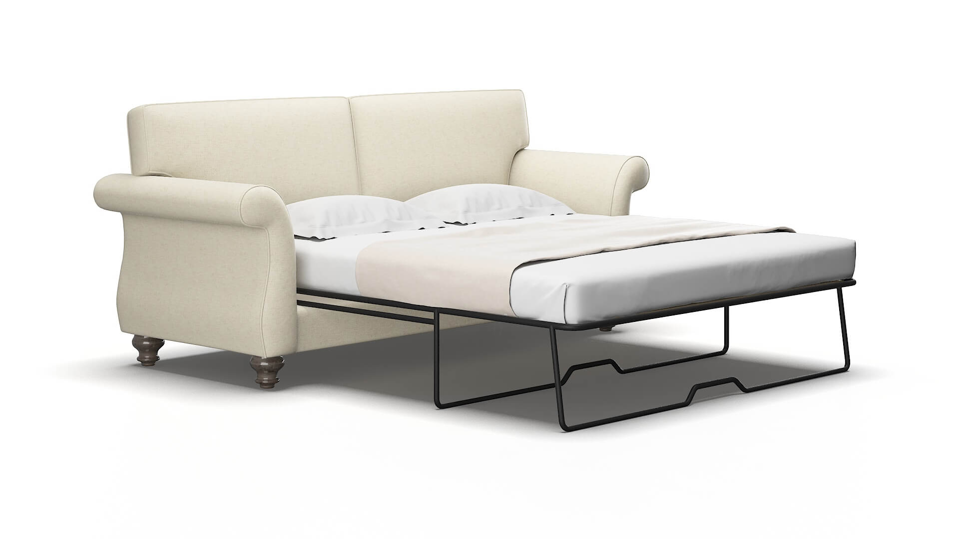 Pisa Phoenix ivory Sofa sleeper Espresso Legs  2