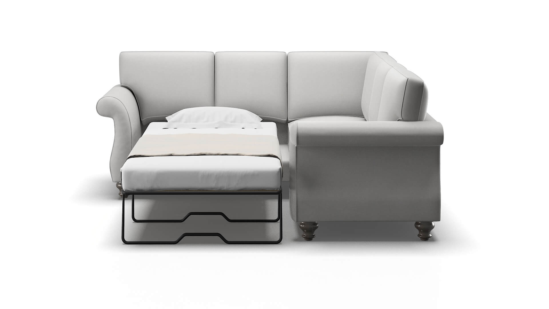 Pisa Prisma Steam Sectional Sleeper Espresso legs 1