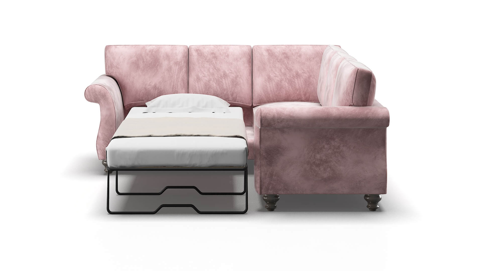 Pisa Quartz 705 Sectional Sleeper Espresso legs 1