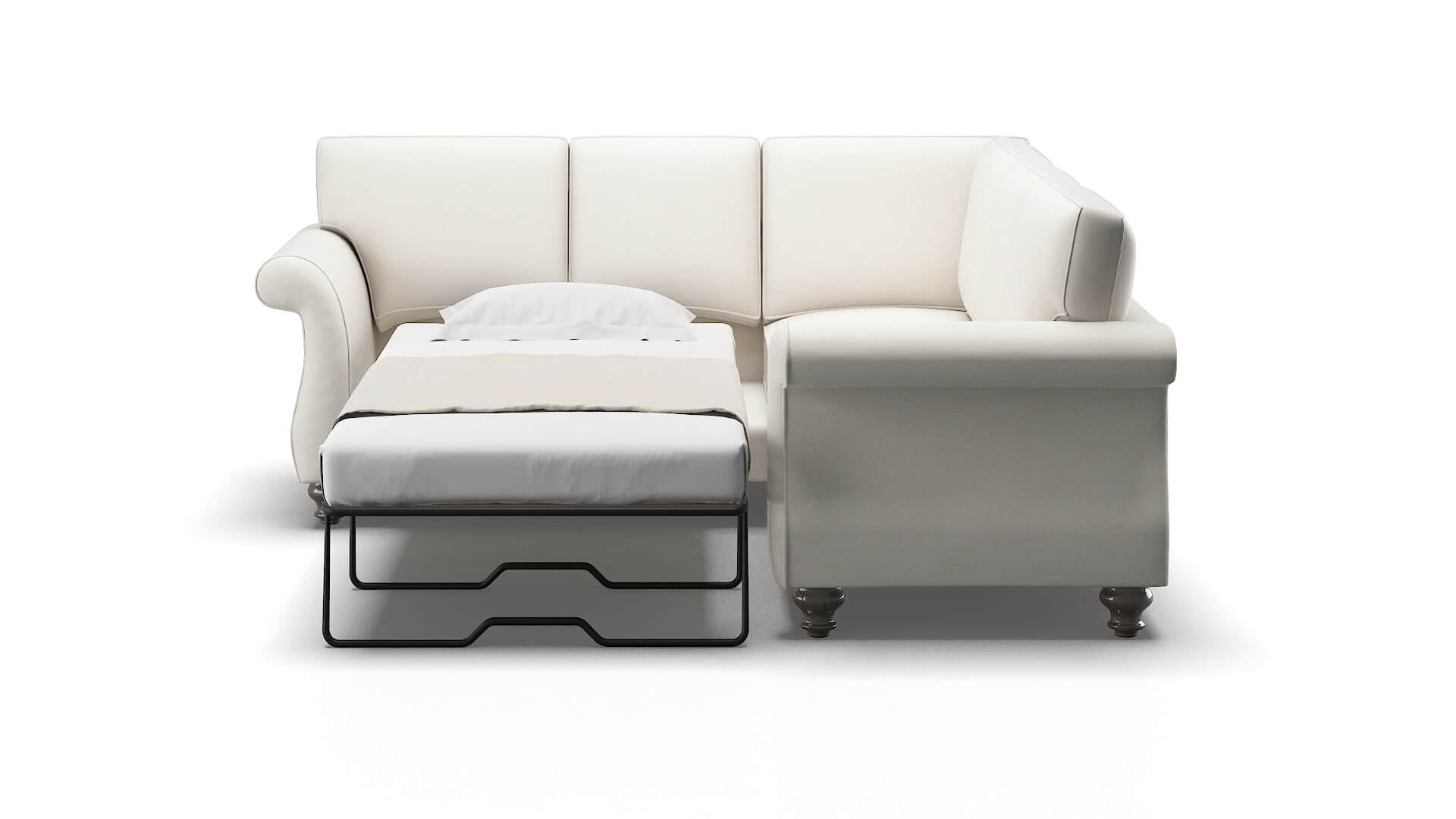 Pisa Redondo Pearl Sectional Sleeper Espresso legs 1