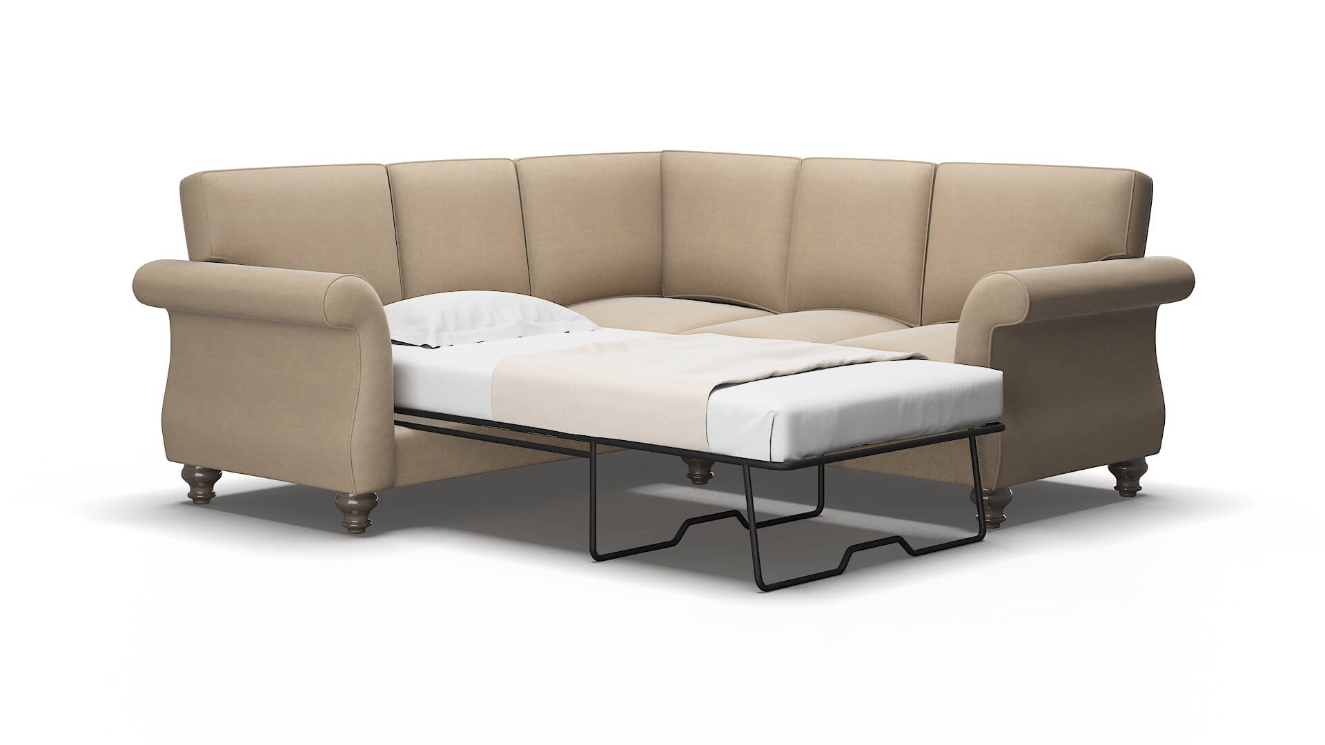 Pisa Rocket cappuccino Sectional sleeper Espresso Legs  2
