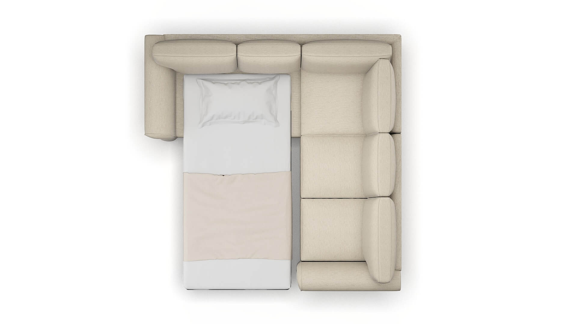 Pisa Rocket Dove Sectional Sleeper Espresso legs 3