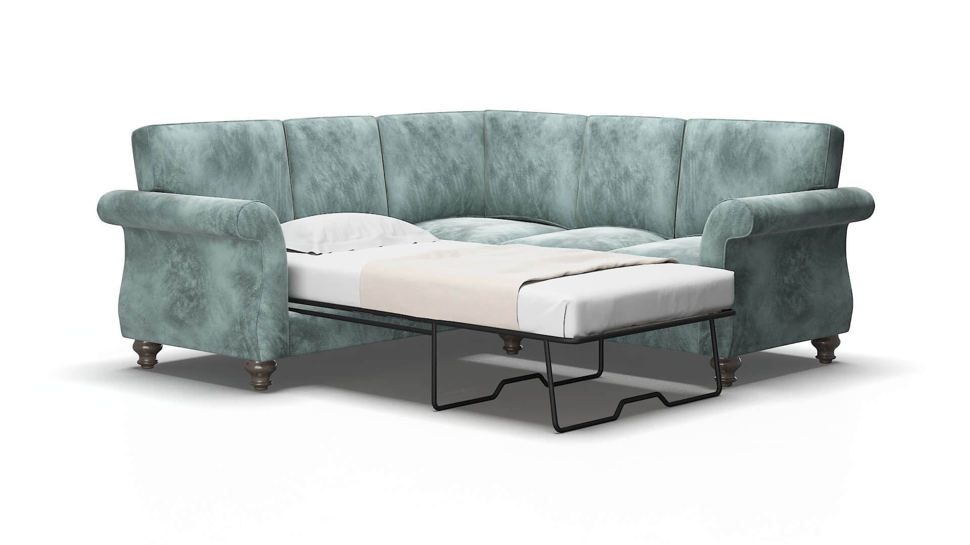 Pisa Royale cloud Sectional sleeper Espresso Legs  2