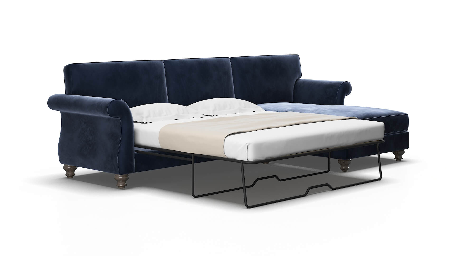 Pisa Royale cobalt Panel sleeper Espresso Legs  2