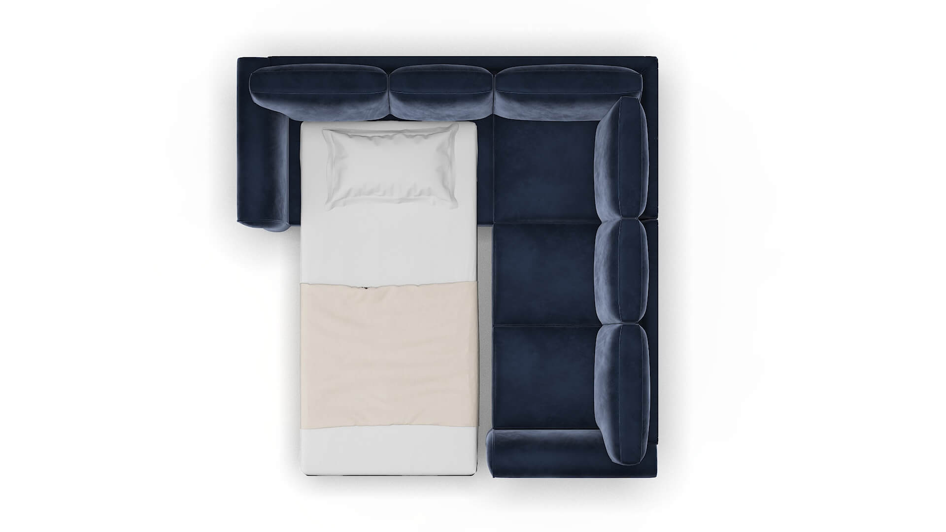 Pisa Royale Cobalt Sectional Sleeper Espresso legs 3