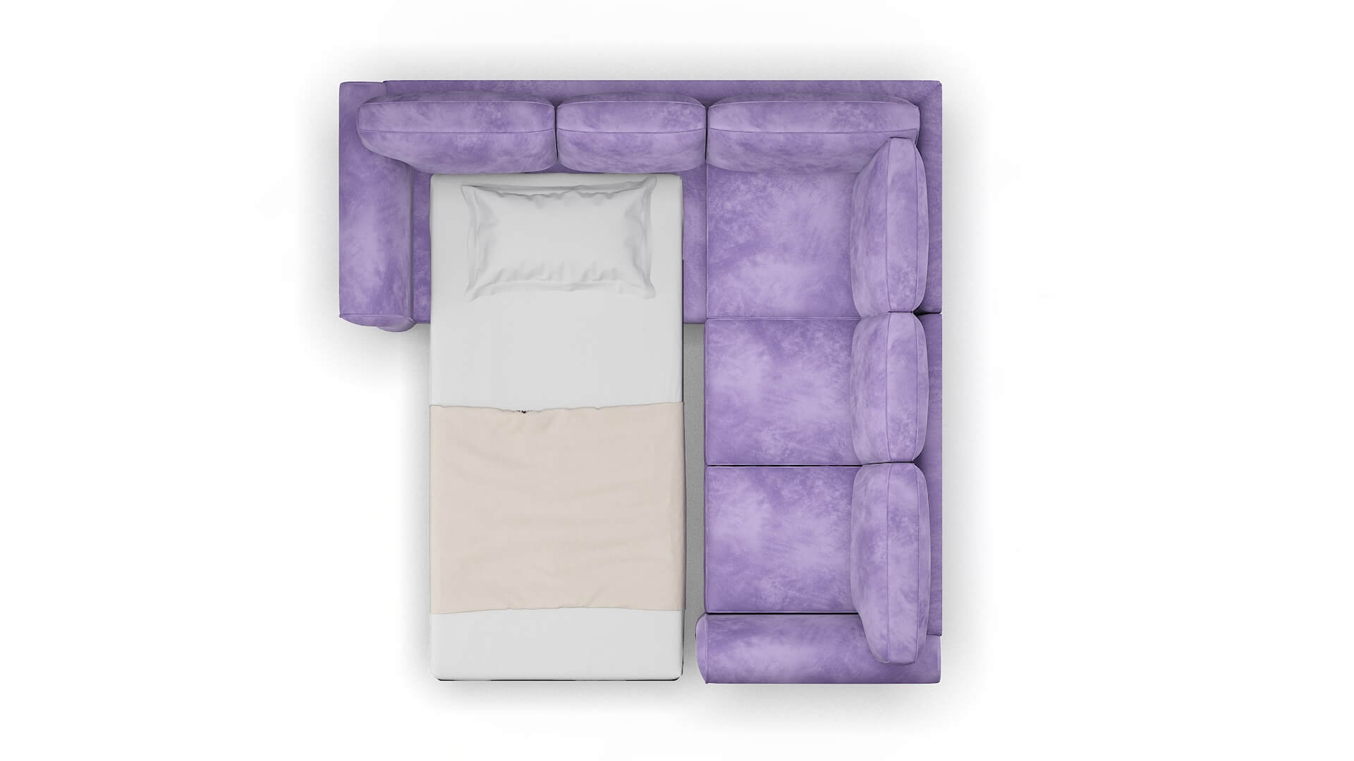 Pisa Royale Lavender Sectional Sleeper Espresso legs 3