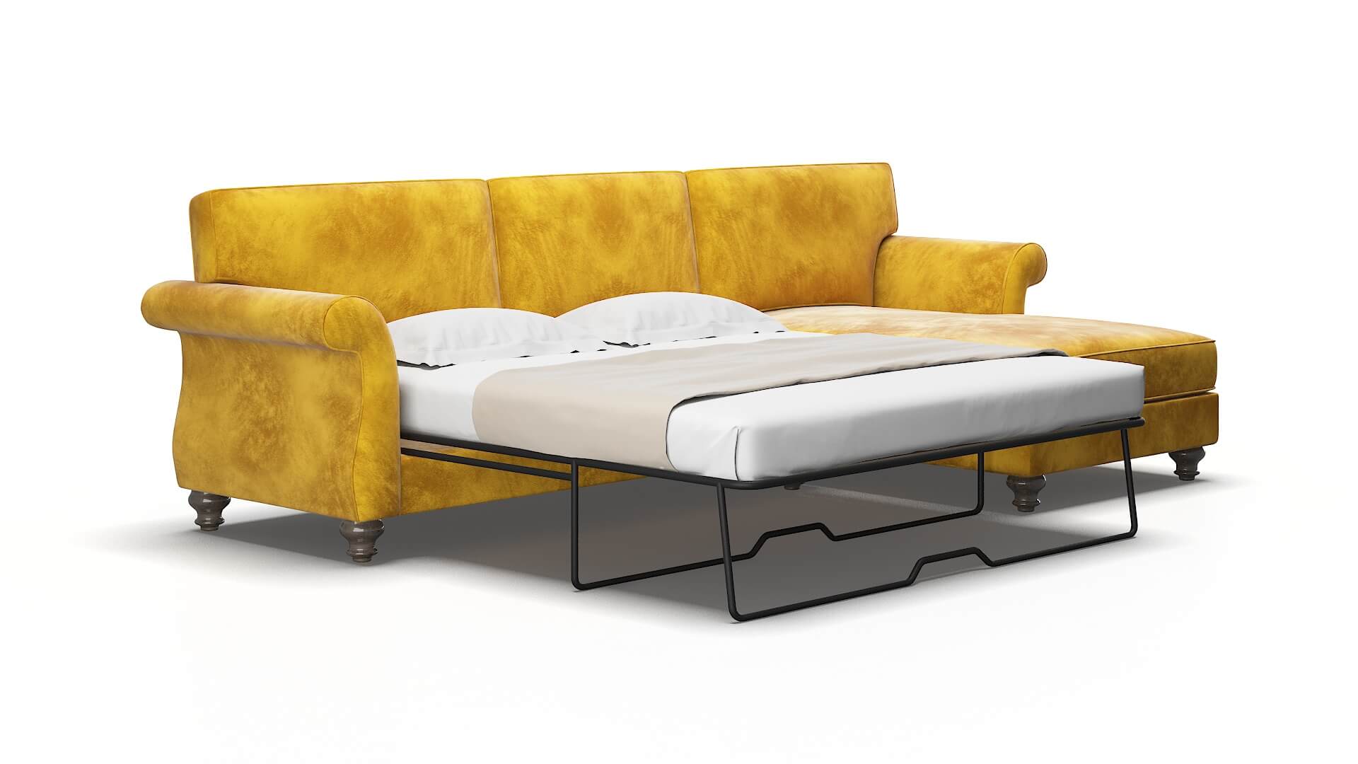 Pisa Royale marigold Panel sleeper Espresso Legs  2