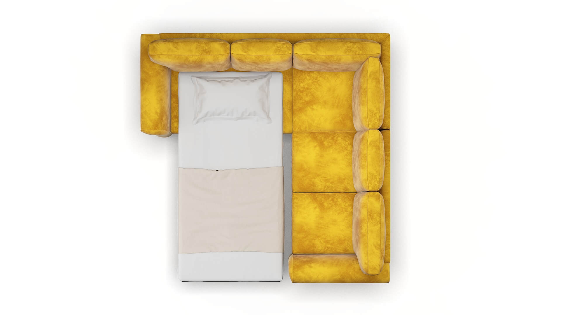 Pisa Royale Marigold Sectional Sleeper Espresso legs 3