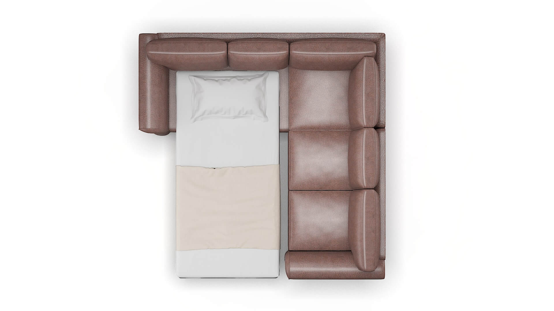 Pisa Royale Mocha Sectional Sleeper Espresso legs 3