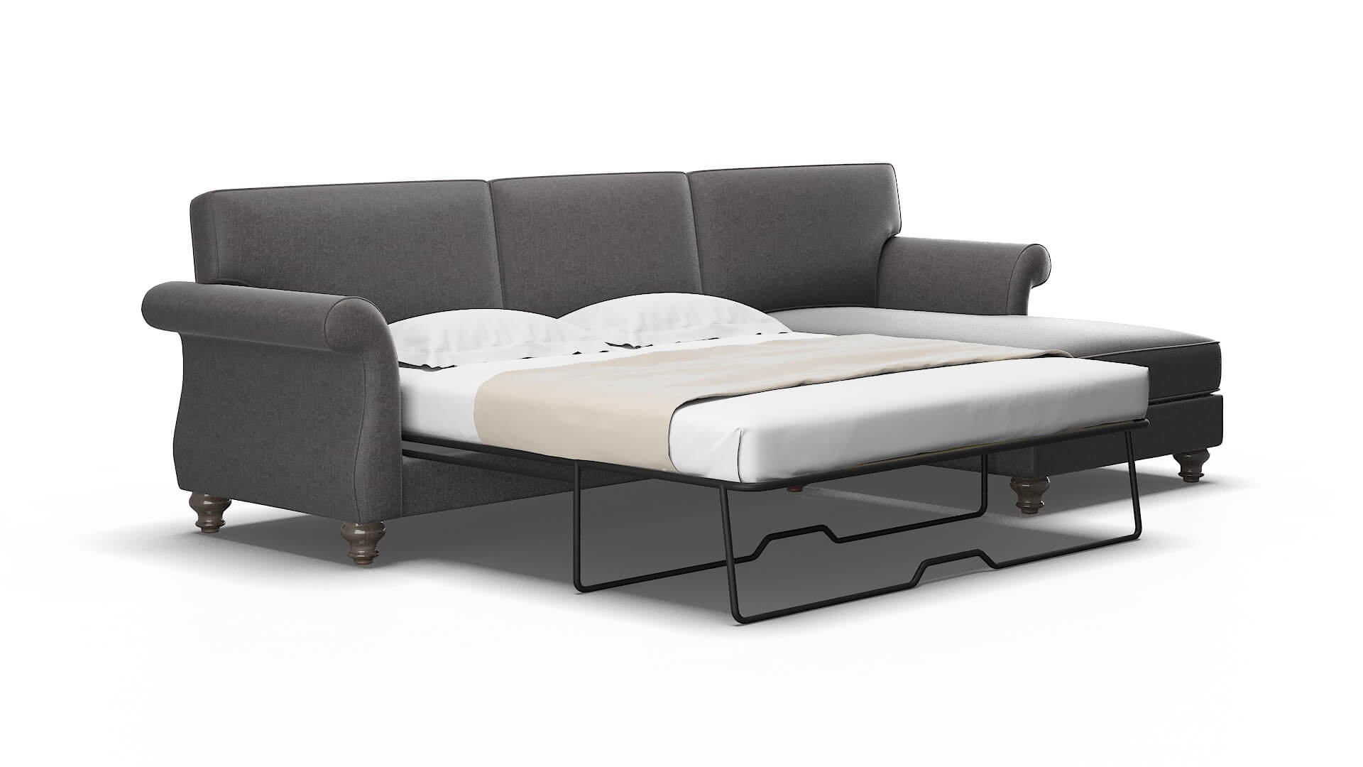 Pisa Sasha grey Panel sleeper Espresso Legs  2