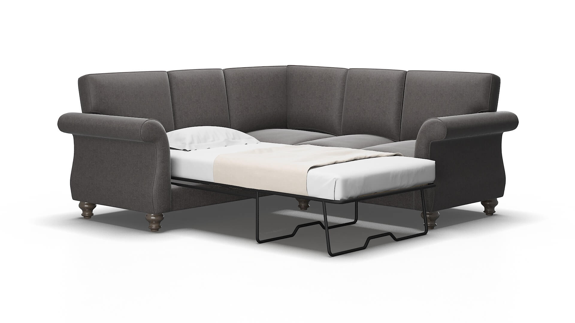 Pisa Sasha grey Sectional sleeper Espresso Legs  2