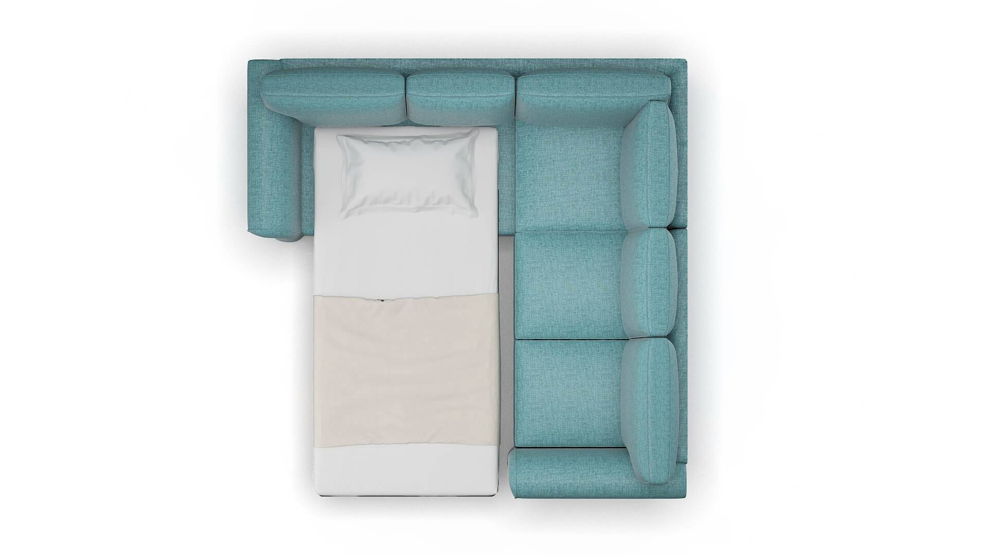 Pisa Simplex Blue_moon Sectional Sleeper Espresso legs 3