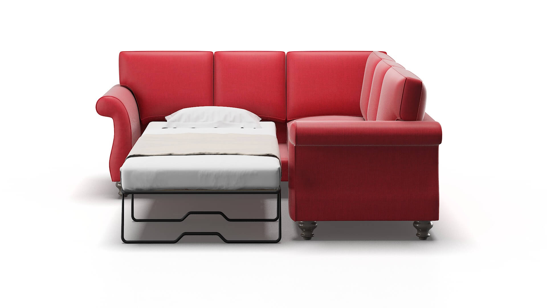 Pisa Sorrento Berry Sectional Sleeper Espresso legs 1
