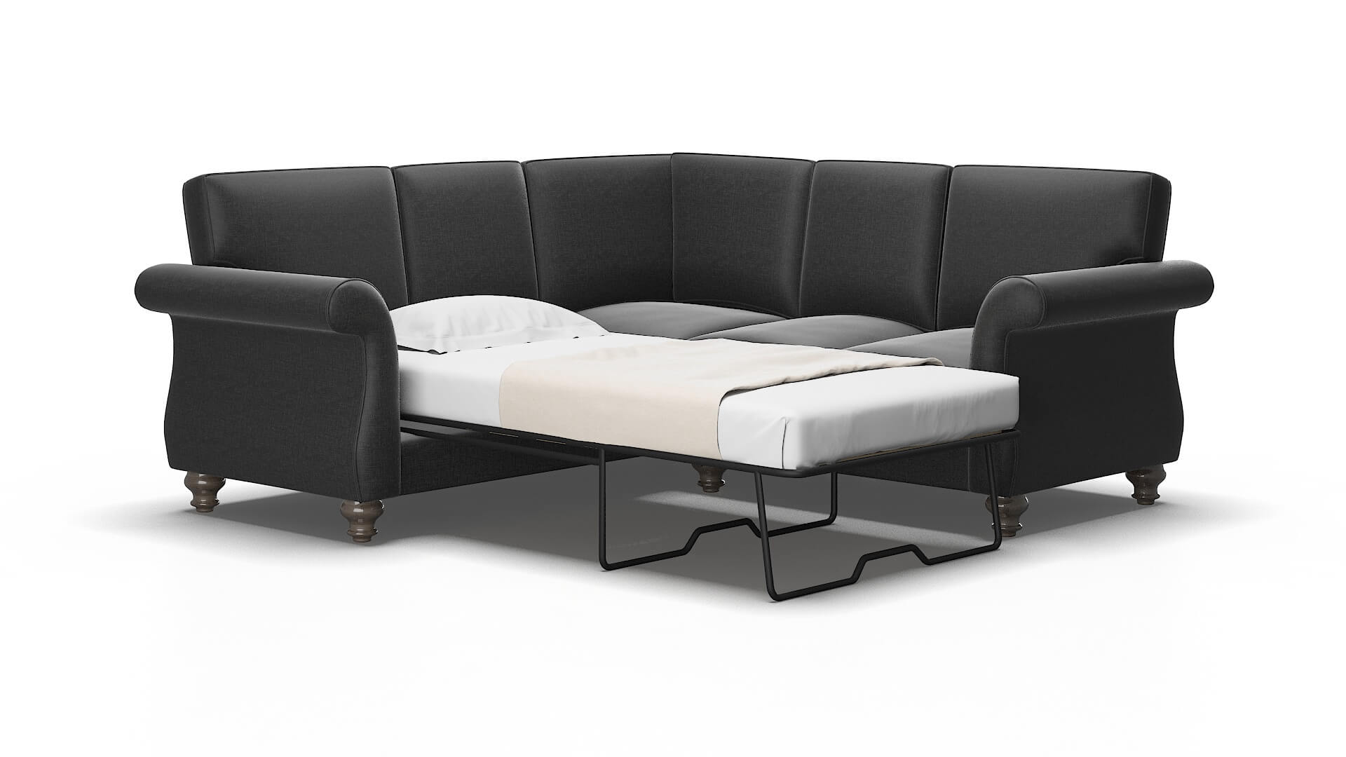 Pisa Sosoftness 54 Sectional Sleeper Espresso legs 2