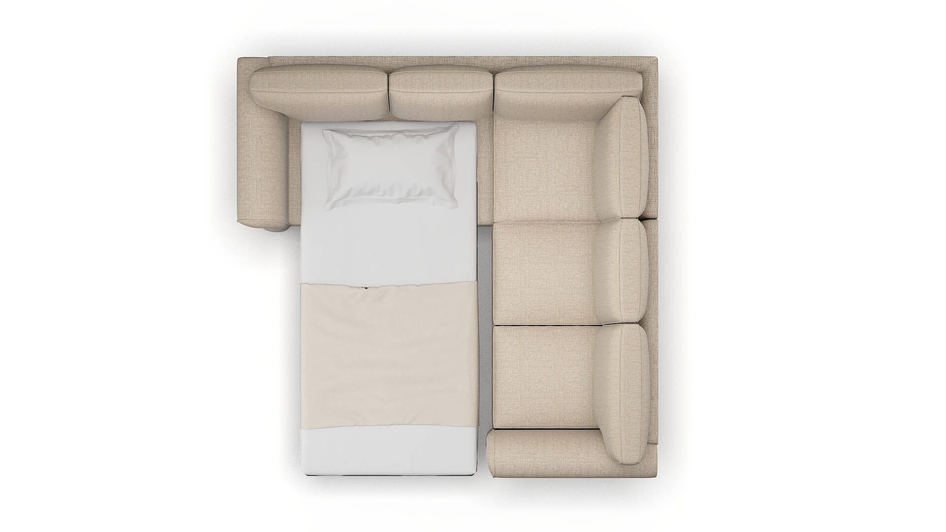 Pisa Sosoftness 74 Sectional Sleeper Espresso legs 3