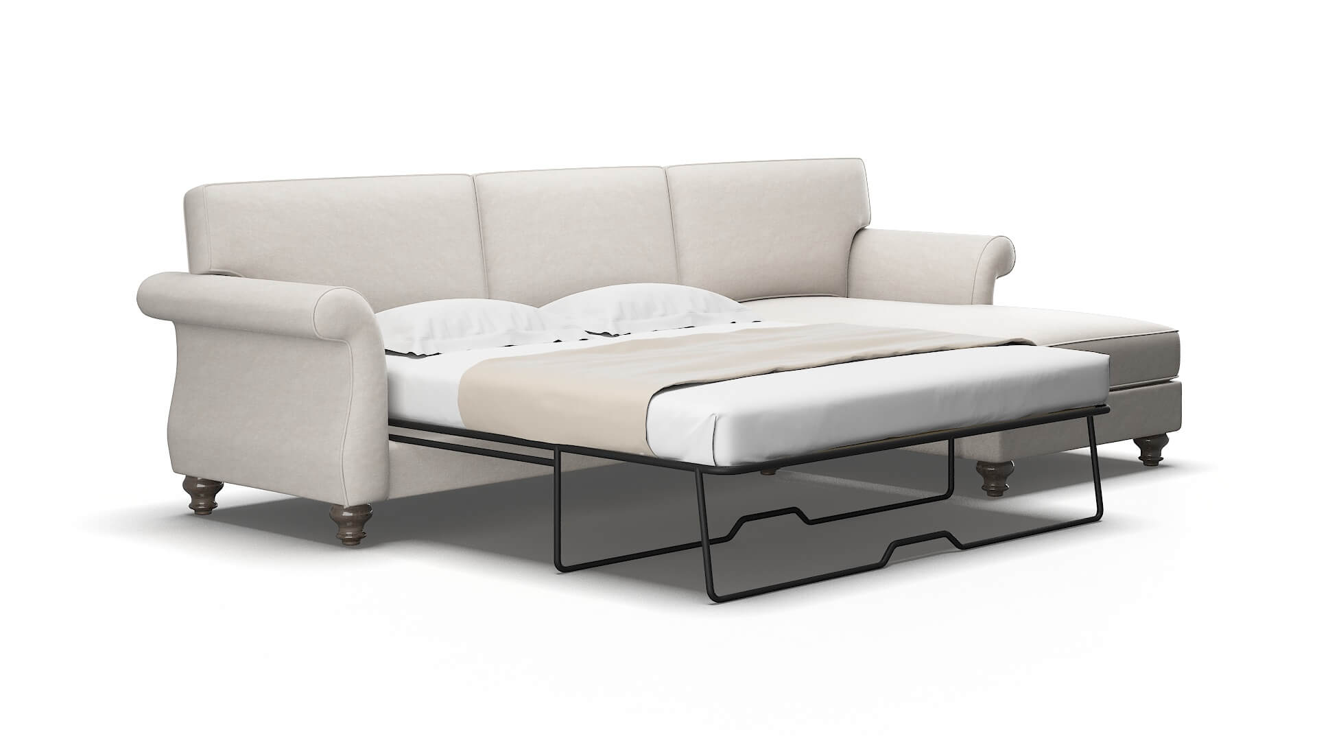 Pisa Suave dove Panel sleeper Espresso Legs  2