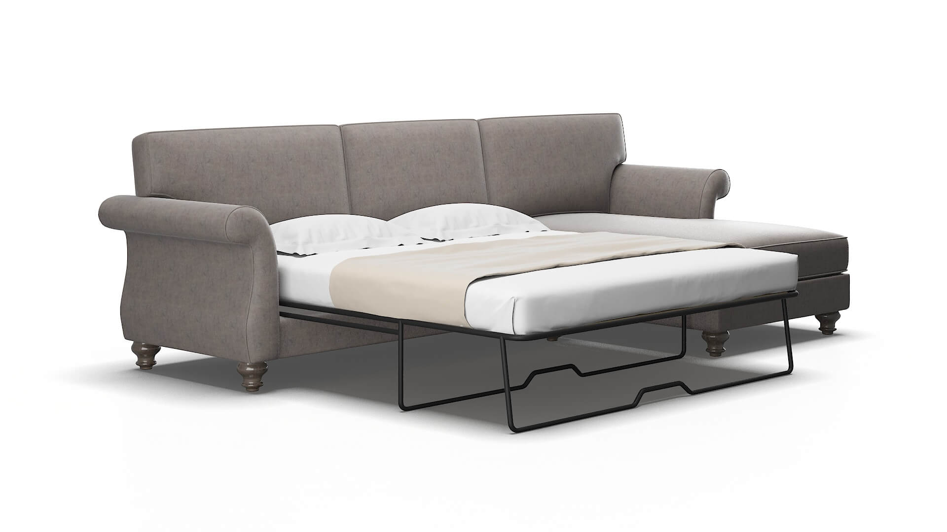 Pisa Suave Slate Panel Sleeper espresso legs 2