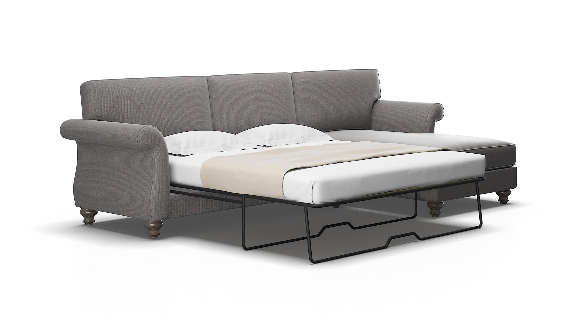 Pisa Terrain Oatmeal Panel Sleeper Espresso legs 2