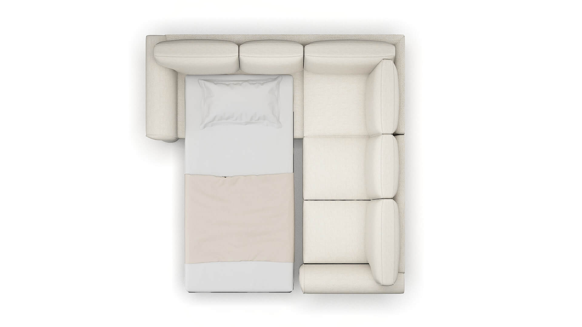 Pisa Venus Cream Sectional Sleeper Espresso legs 3