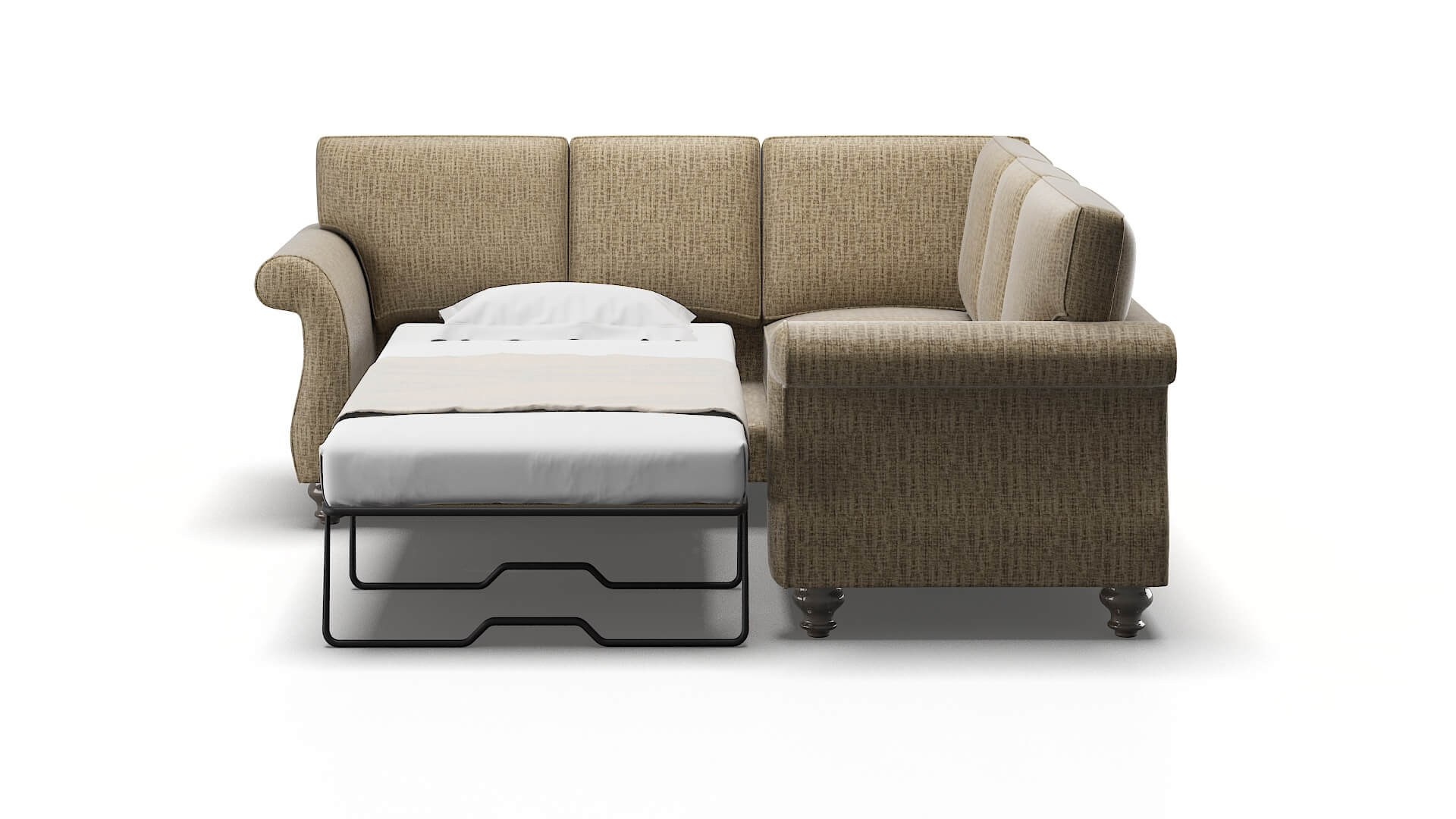 Pisa Venus Mocha Sectional Sleeper Espresso legs 1