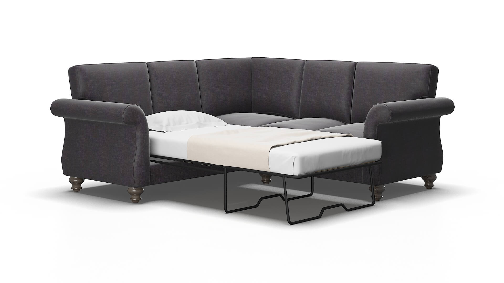 Pisa Venus Onyx Sectional Sleeper Espresso legs 2