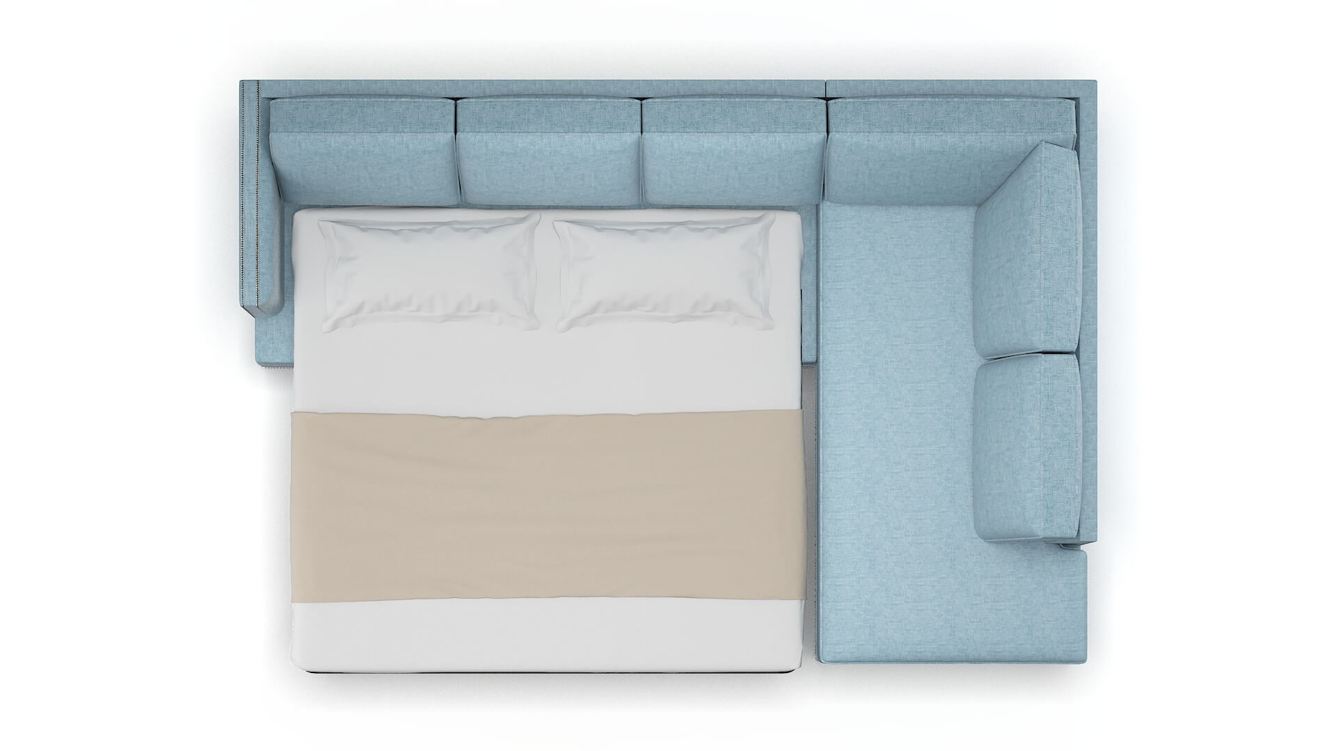 Riga Atlas Turquoise Panel Sleeper Espresso legs 3