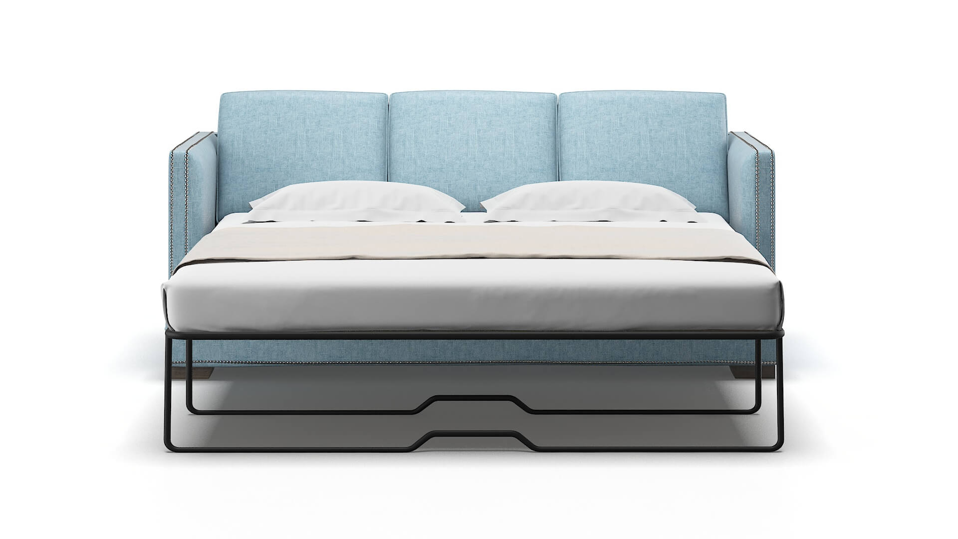 Riga Atlas Turquoise Sofa Sleeper Espresso legs 1