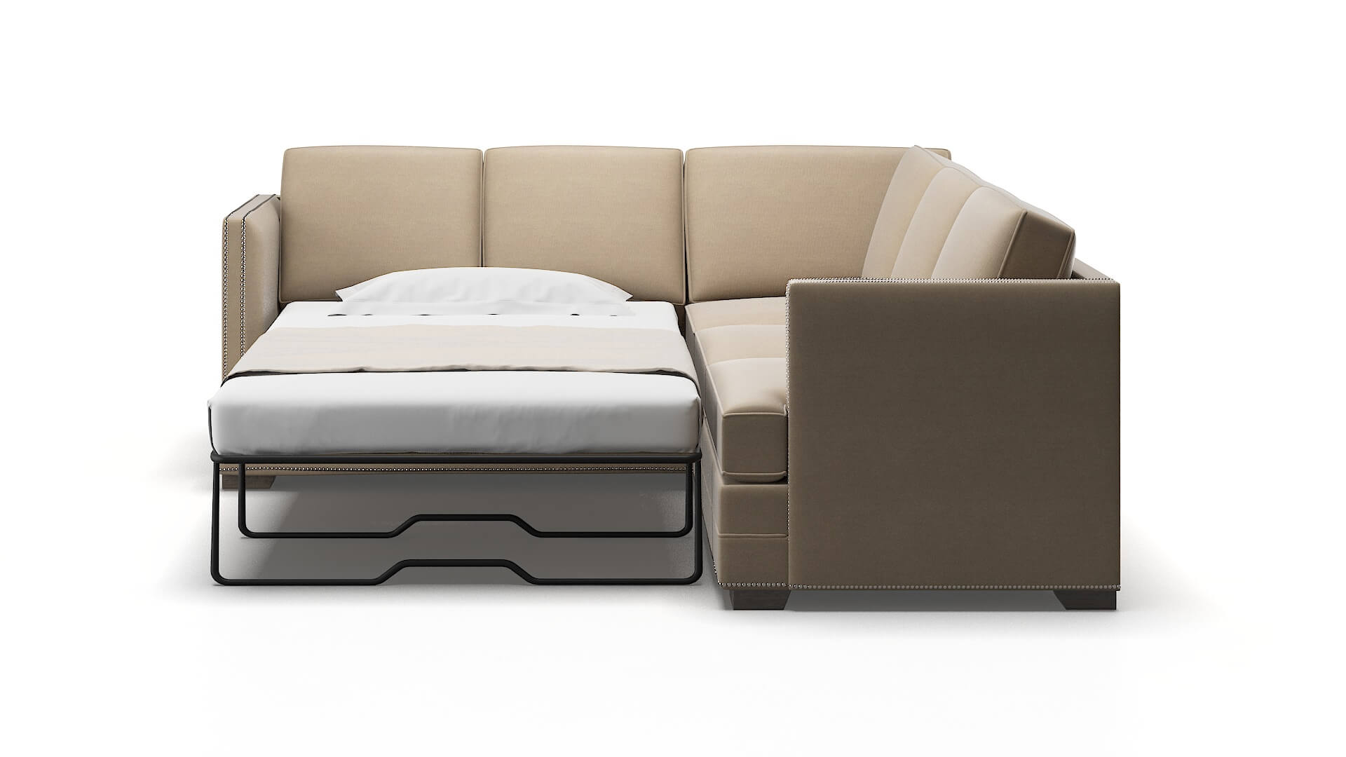 Riga Avenger Driftwood Sectional Sleeper Espresso legs 1