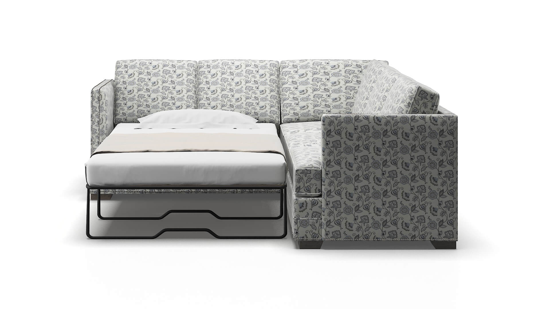 Riga Avignon Sky Sectional Sleeper Espresso legs 1