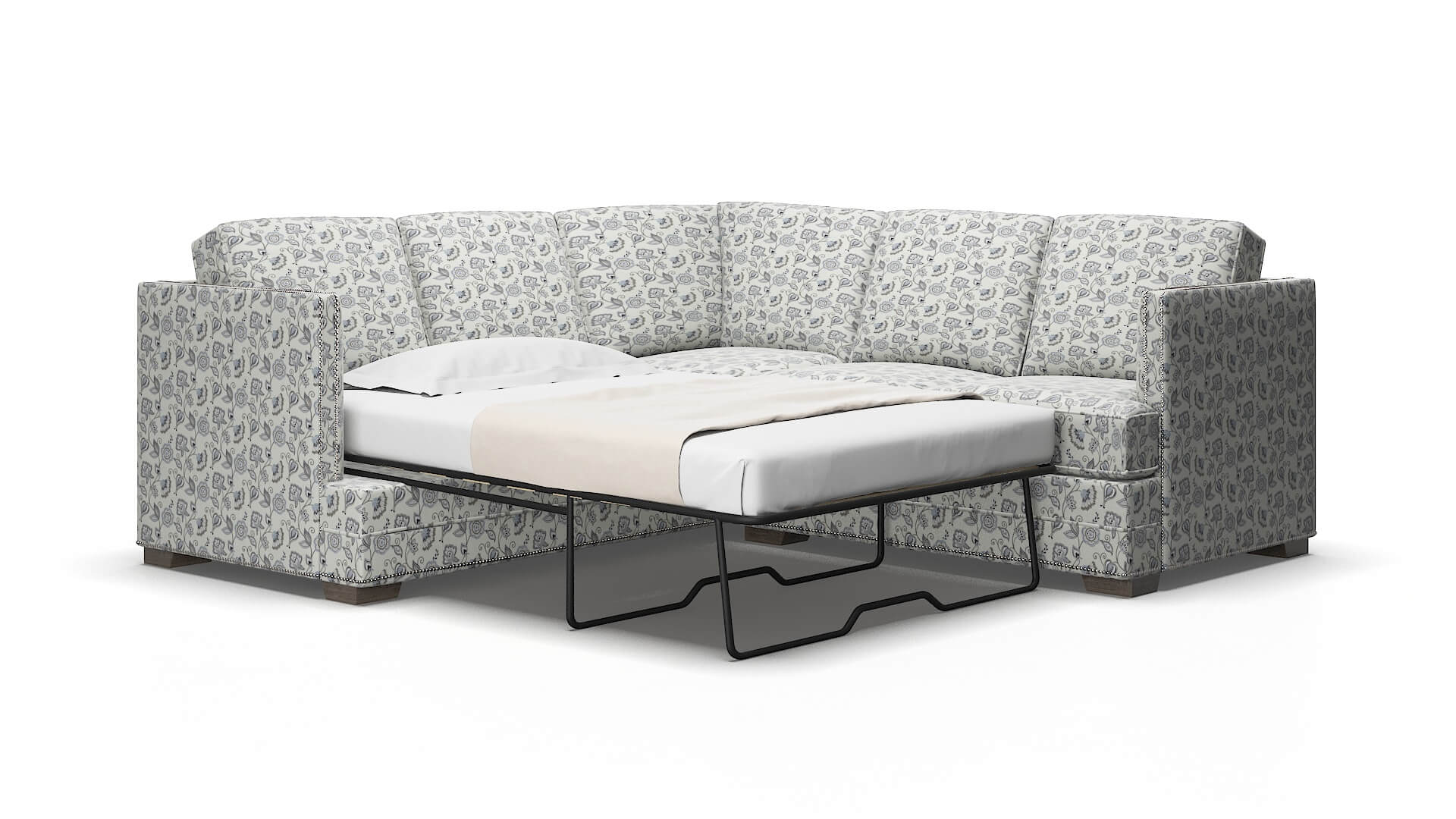 Riga Avignon Sky Sectional Sleeper Espresso legs 2