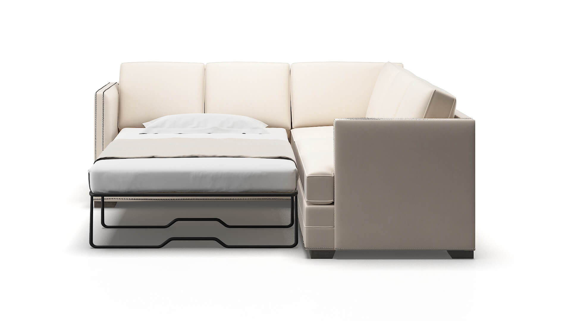 Riga Bella Buckwheat Sectional Sleeper Espresso legs 1