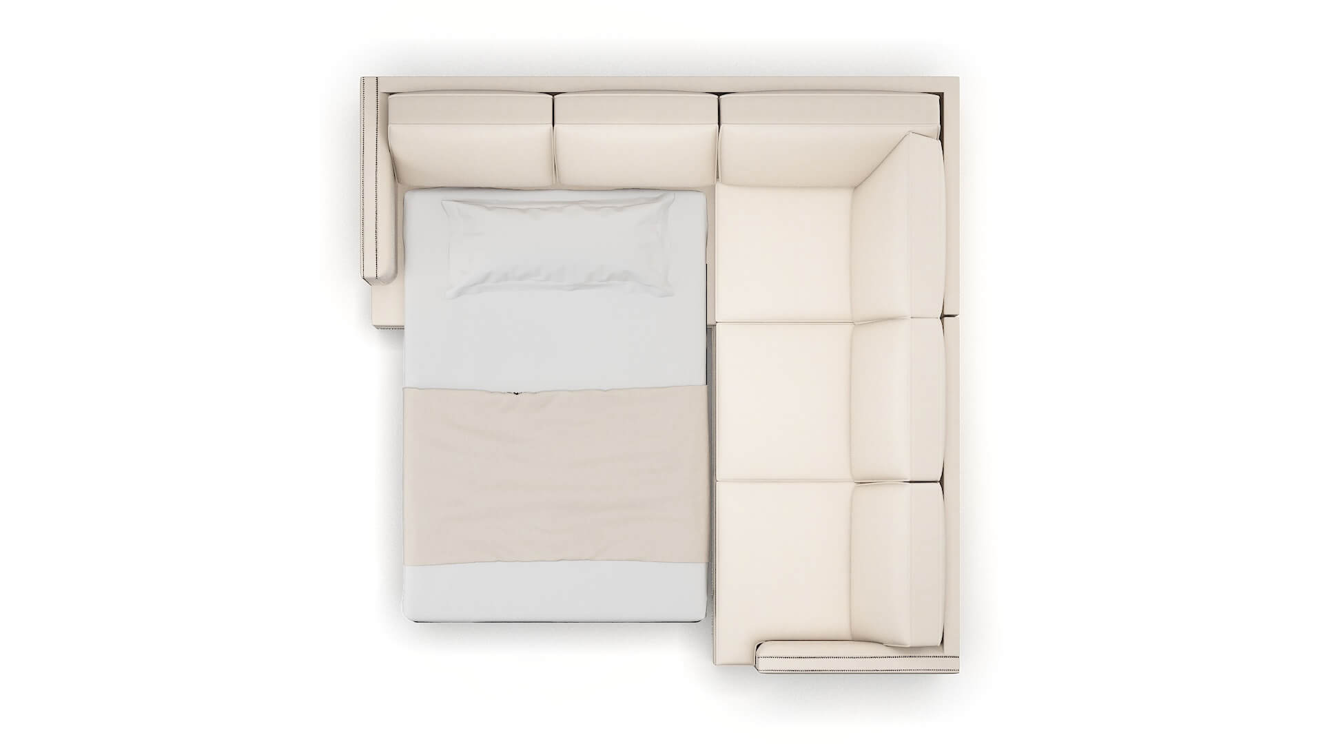 Riga Bella Buckwheat Sectional Sleeper Espresso legs 3