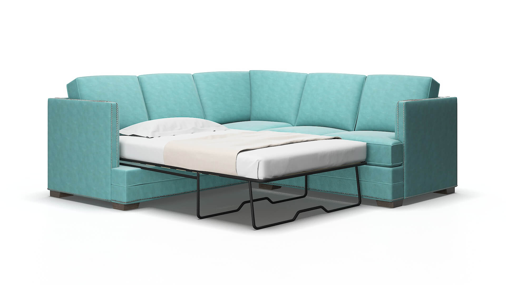 Riga Bella caribbean Sectional sleeper Espresso Legs  2