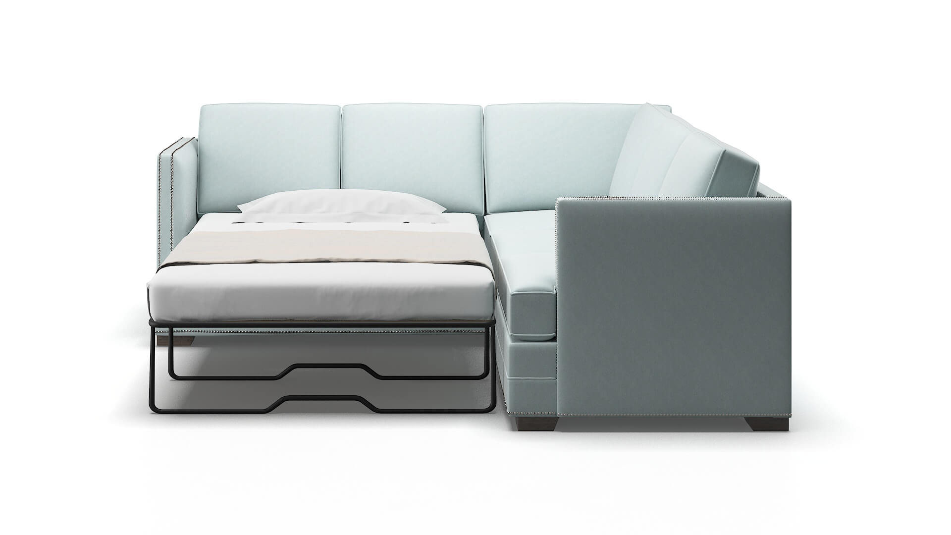 Riga Bella Skylight Sectional Sleeper Espresso legs 1
