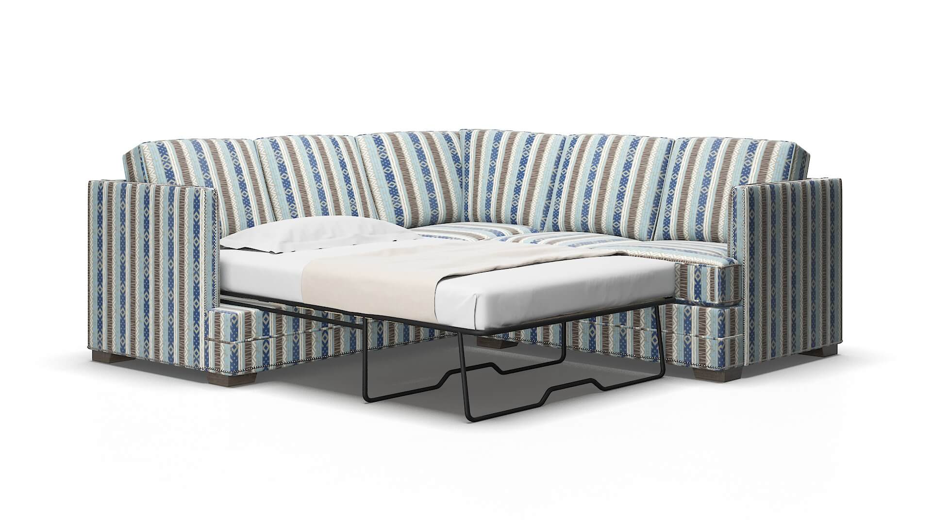 Riga Bodhi indigo Sectional sleeper Espresso Legs  2