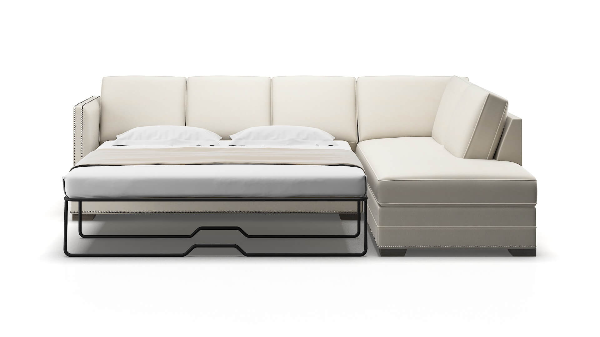 Riga Bungalow Ivory Panel Sleeper Espresso legs 1