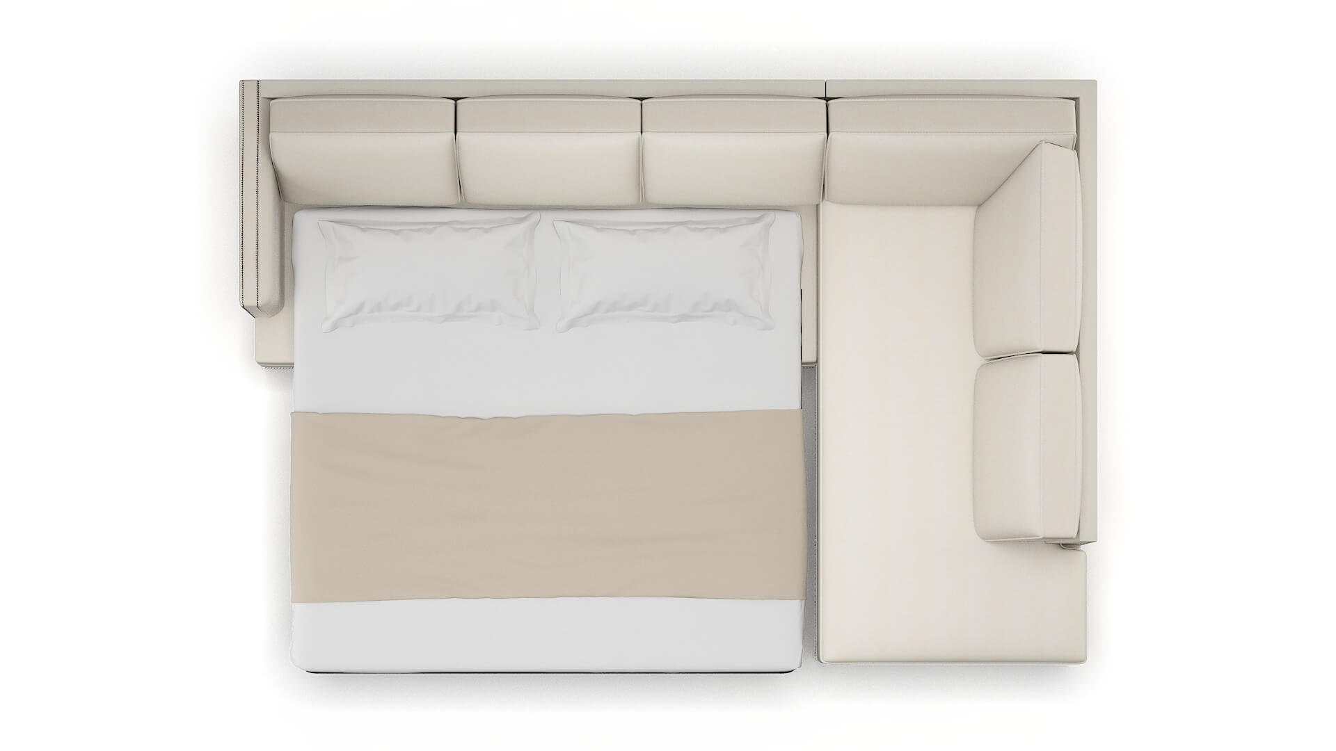 Riga Bungalow Ivory Panel Sleeper Espresso legs 3