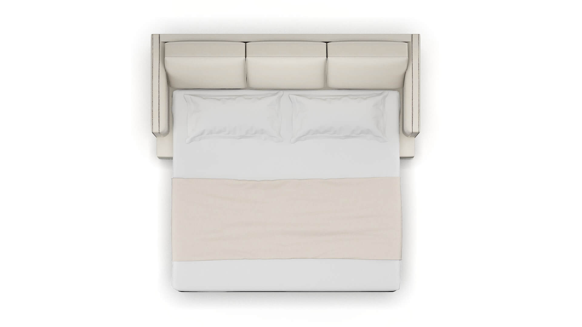 Riga Bungalow Ivory Sofa Sleeper Espresso legs 3