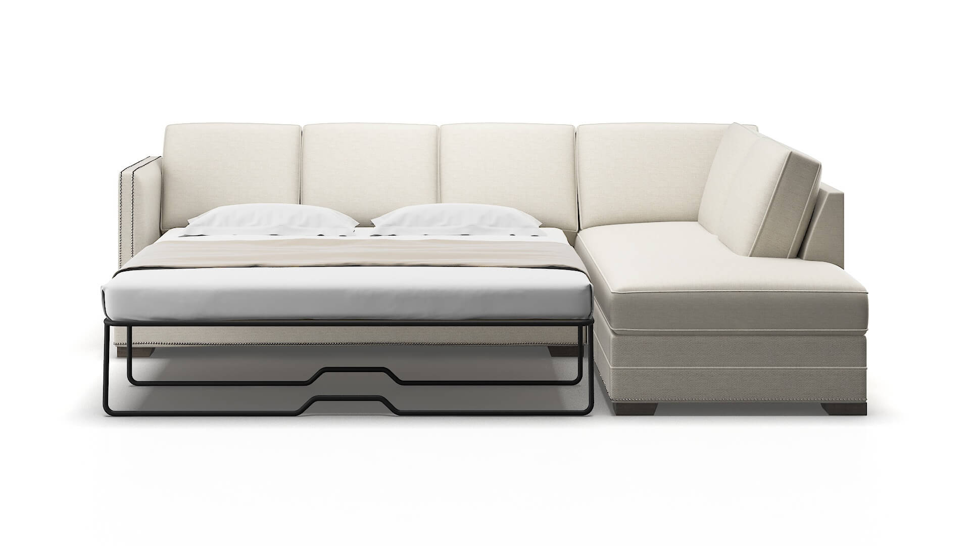 Riga Catalina Linen Panel Sleeper Espresso legs 1