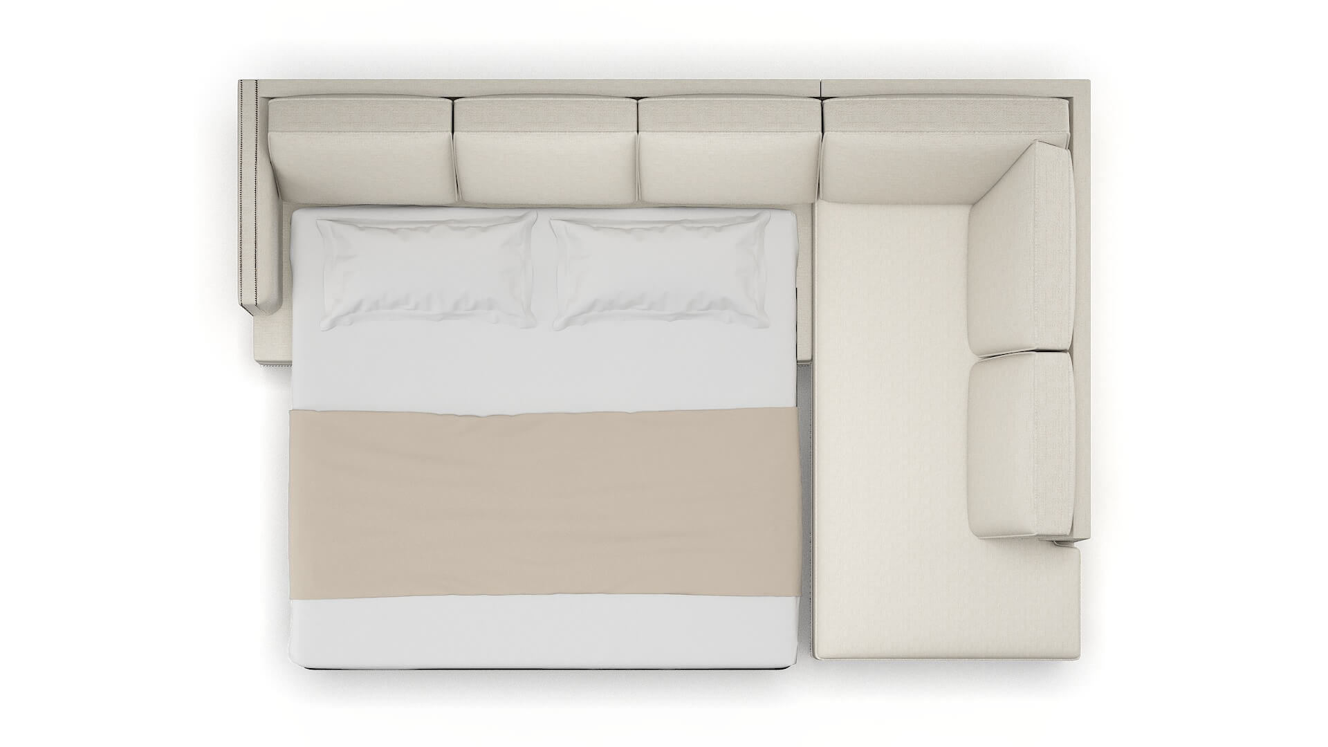 Riga Catalina Linen Panel Sleeper Espresso legs 3