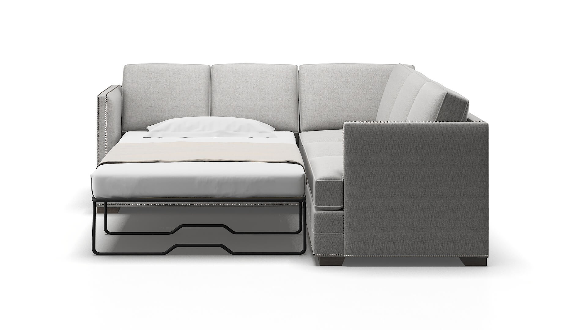 Riga Catalina Silver Sectional Sleeper Espresso legs 1