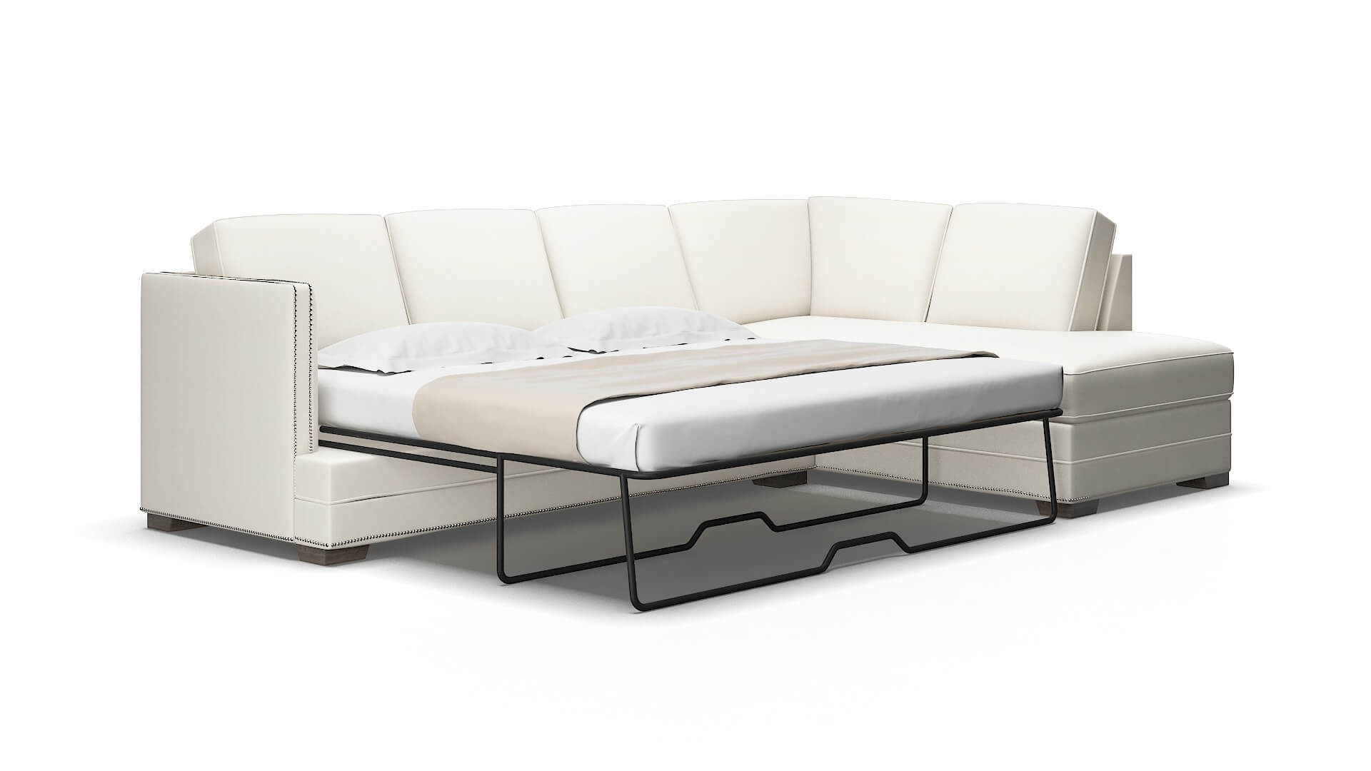 Riga Chance bone Panel sleeper Espresso Legs  2