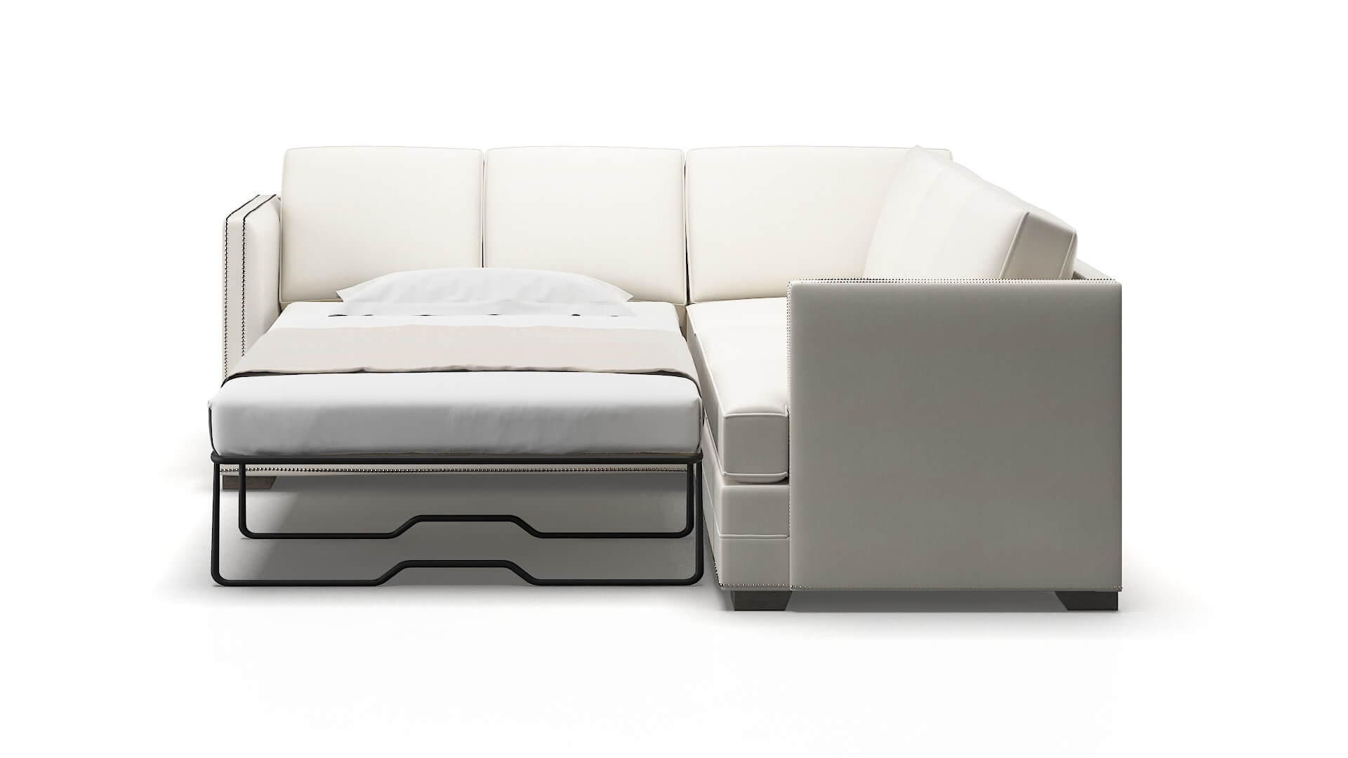 Riga Chance Bone Sectional Sleeper Espresso legs 1