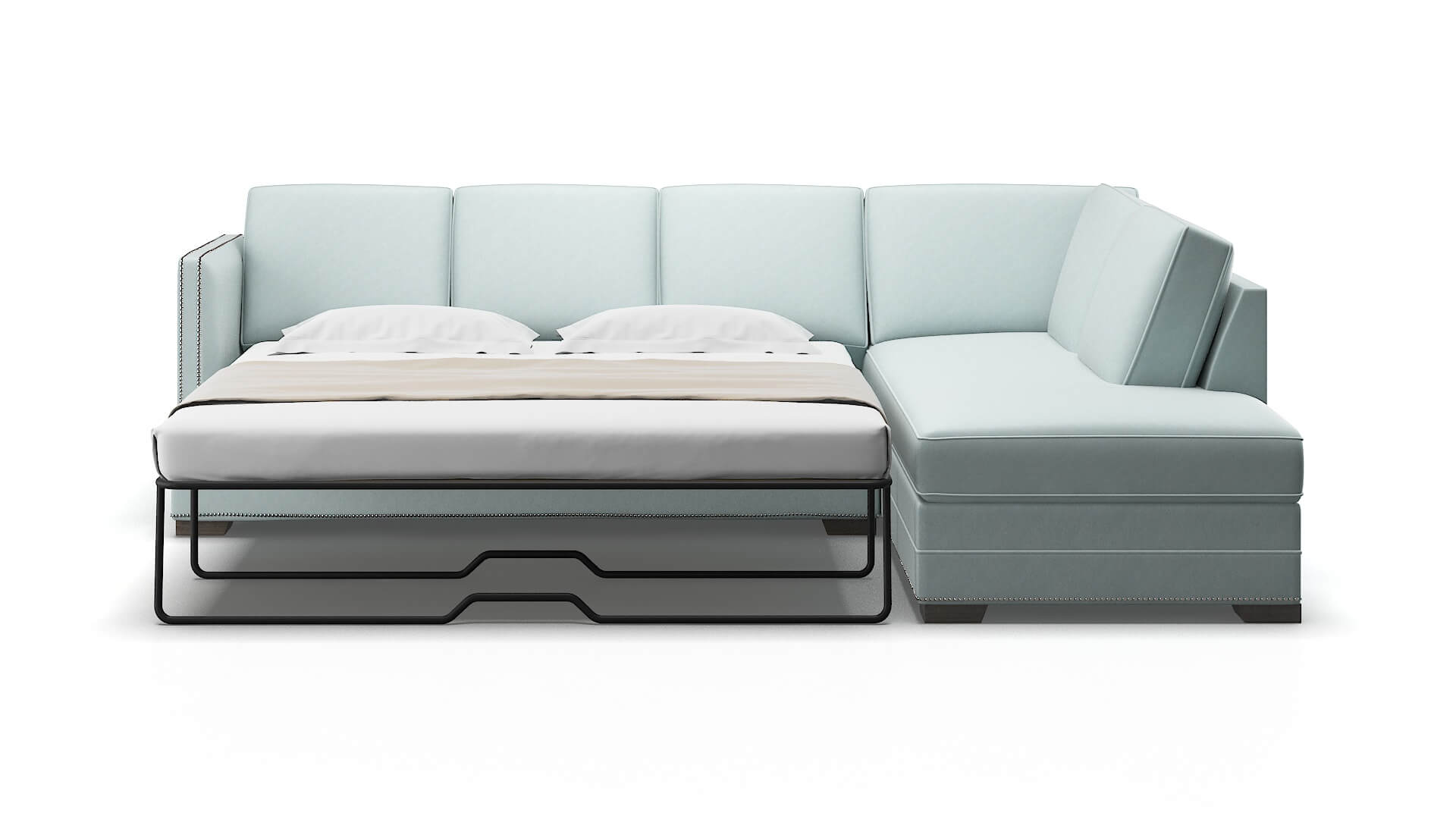 Riga Clyde Cornflower Panel Sleeper Espresso legs 1